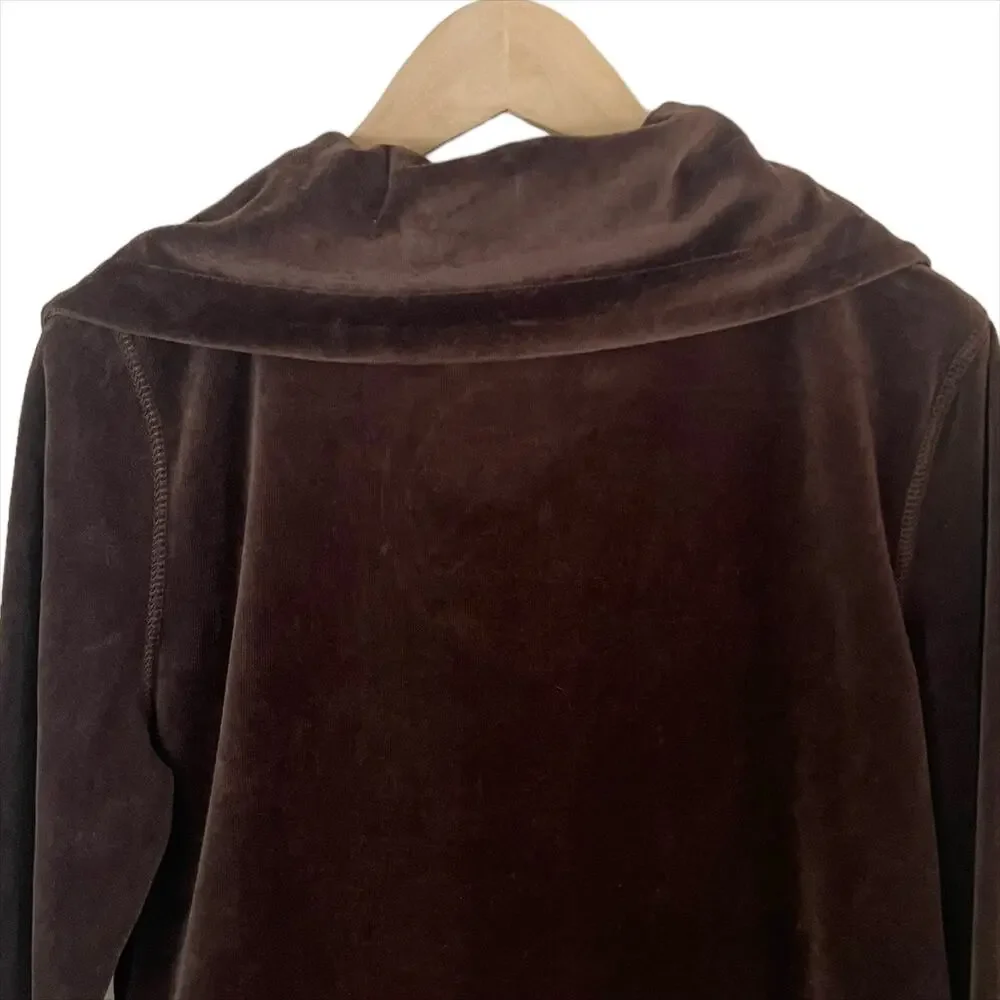 NWT MICHAEL Michael Kors Brown Velour Zip Front Track Jacket Size XS
